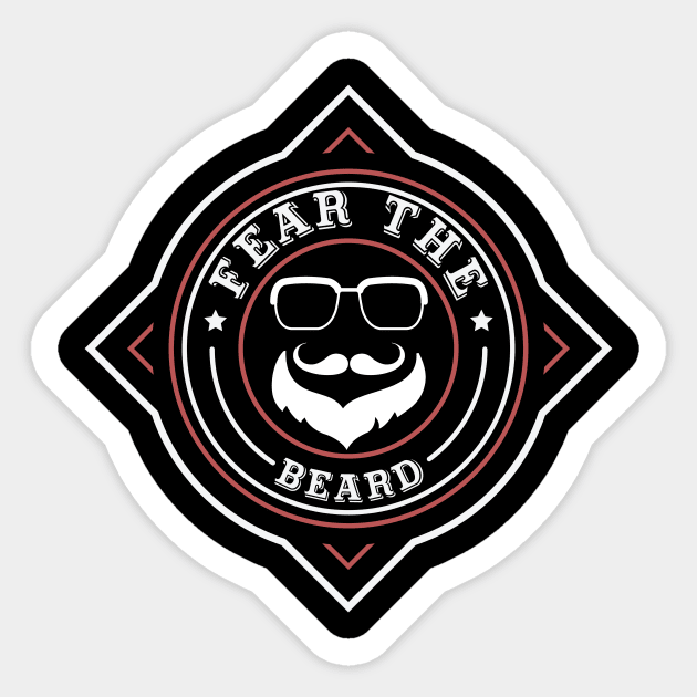 Fear the beard - funny beard design for beard wearers Sticker by SpruchBastler